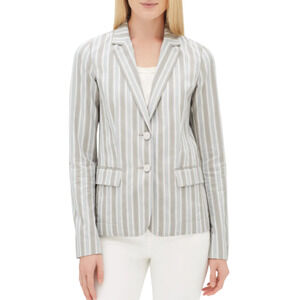 LAFAYETTE 148 NY Vangie Blazer Jacket in Elixir Stripes Two Button Women's 10